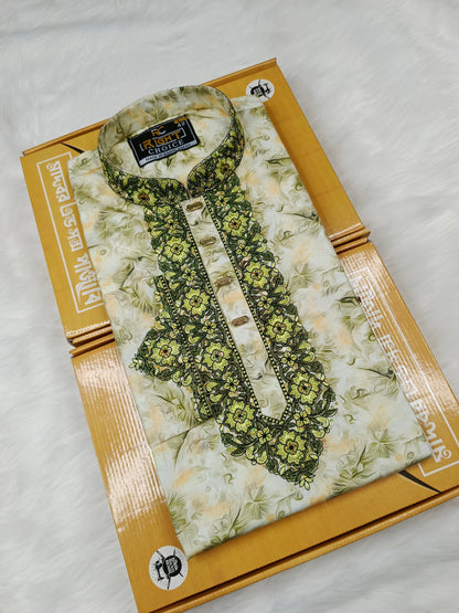 Digital Print Panjabi – Soft Cotton with Stylish Prints - 343