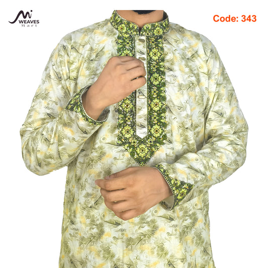 Digital Print Panjabi – Soft Cotton with Stylish Prints - 343