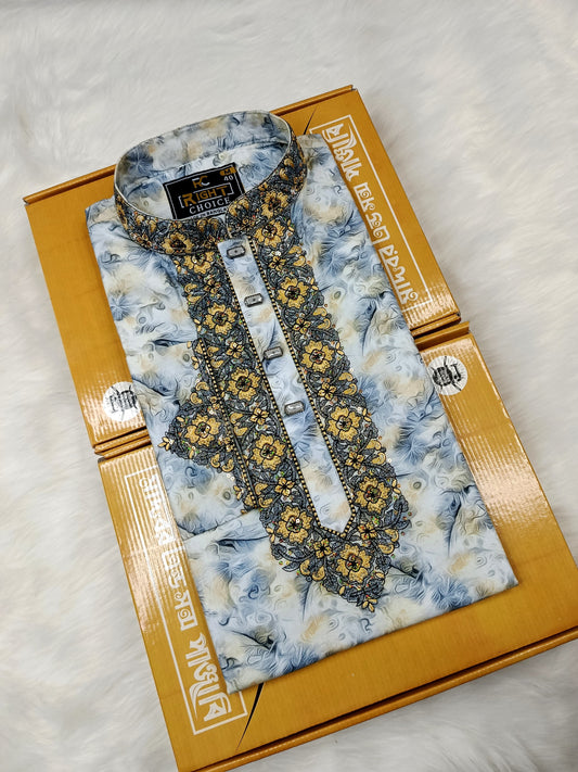 Digital Print Panjabi – Soft Cotton with Stylish Prints - 345