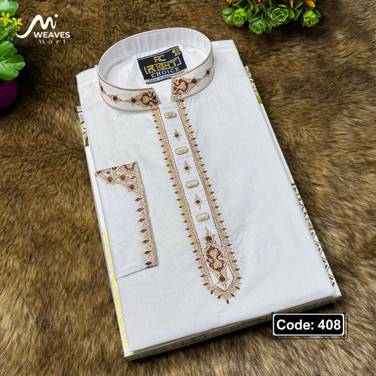 অরজিনিয়াল আদি ধুতি টিস্যু সুতি পাঞ্জাবি - 408