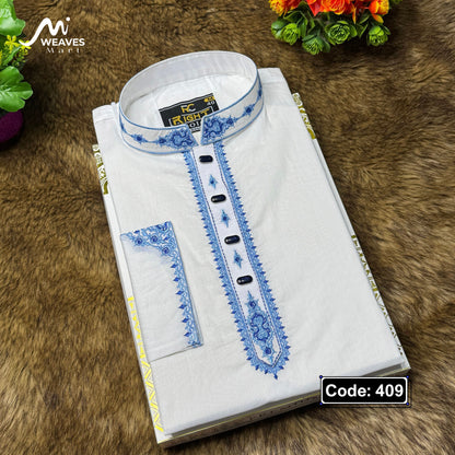 অরজিনিয়াল আদি ধুতি টিস্যু সুতি পাঞ্জাবি - 409