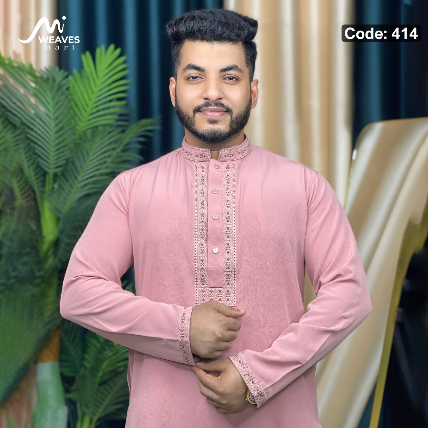 প্রিমিয়াম চায়না জাফরান পাঞ্জাবি কোড- 414