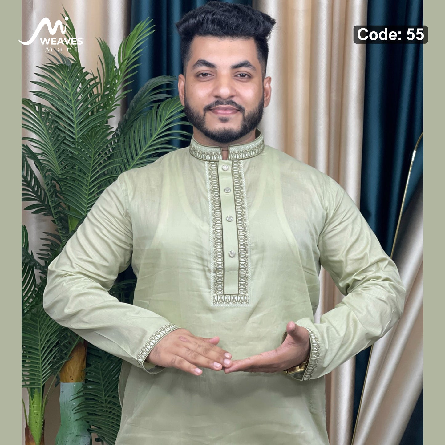 আদি ধুতি আরামদায়ক পাঞ্জাবি কোড - 55