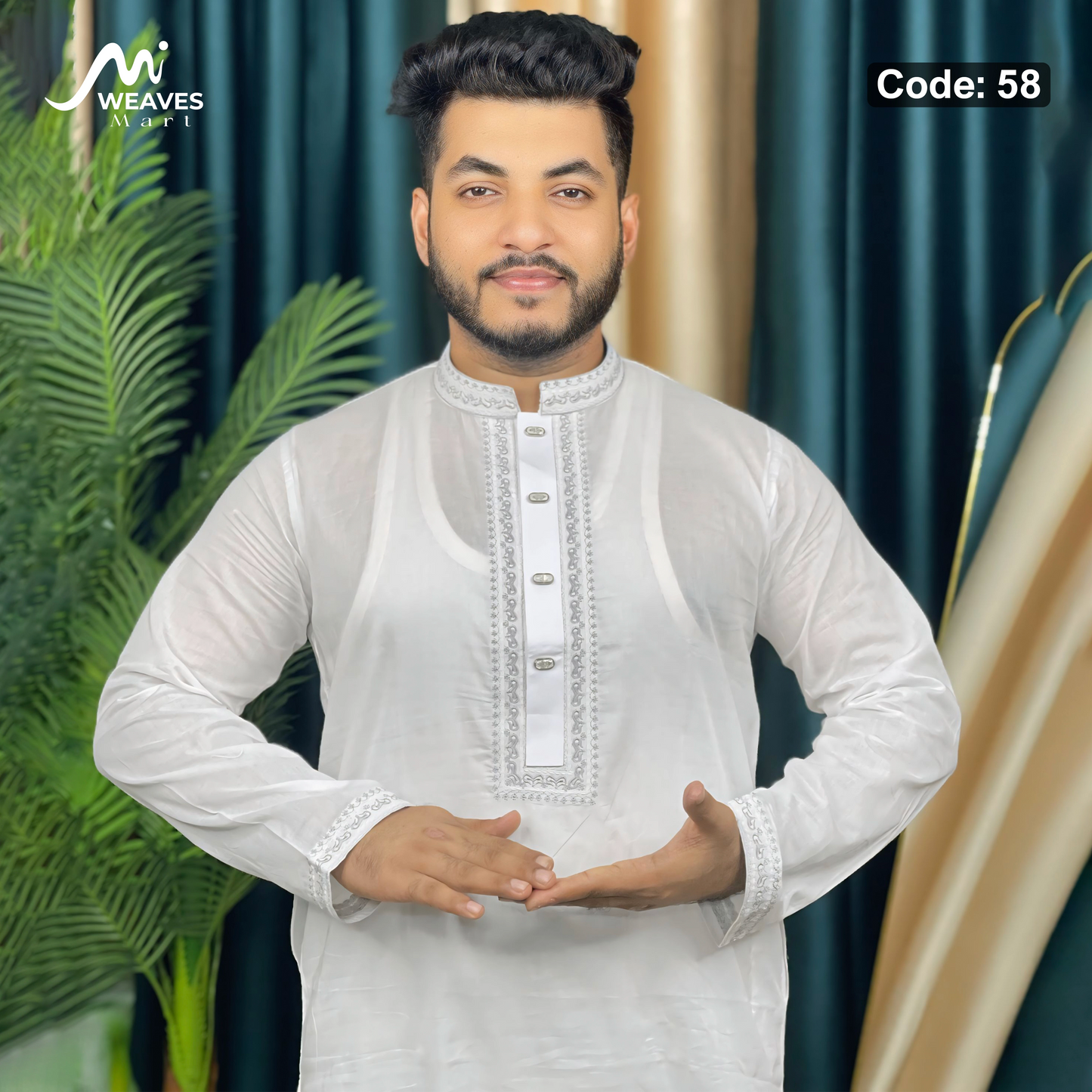 আদি ধুতি আরামদায়ক পাঞ্জাবি কোড - 58