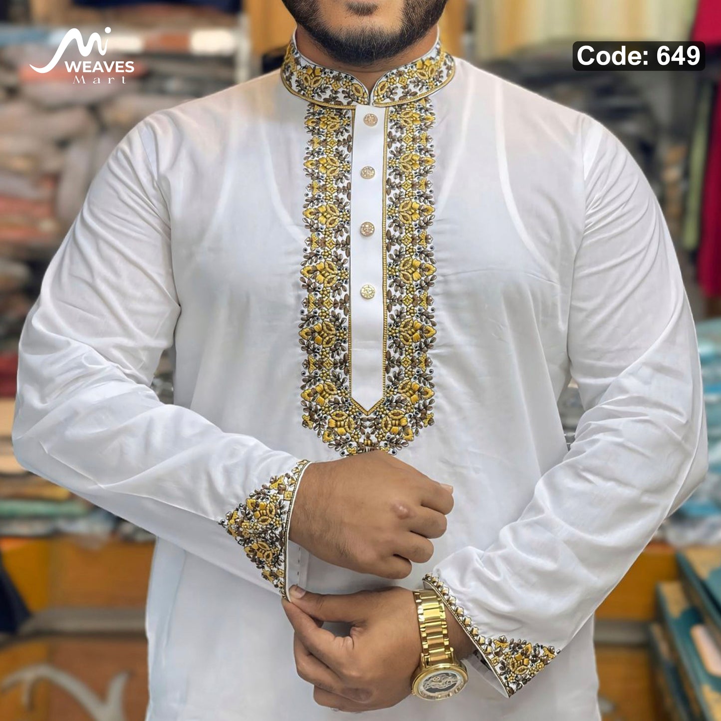 অরজিনিয়াল ধুতি সুতি টিস্যু সফট পাঞ্জাবি - 649