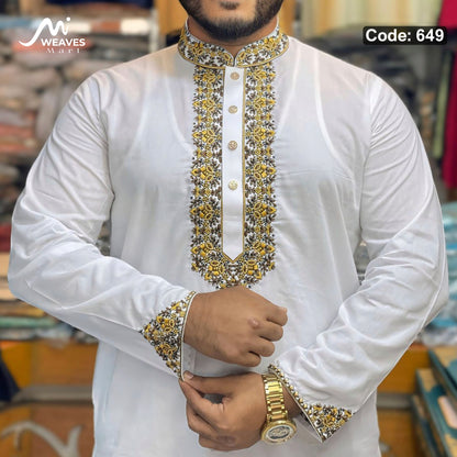 অরজিনিয়াল ধুতি সুতি টিস্যু সফট পাঞ্জাবি - 649