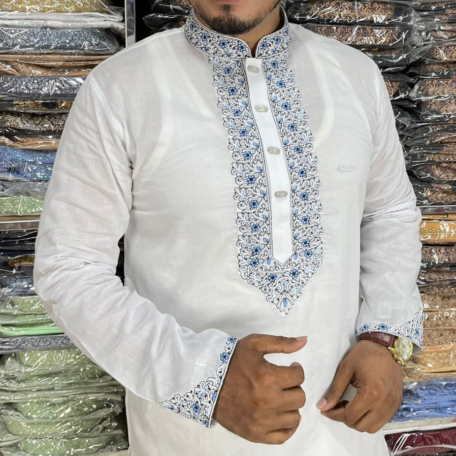 ধুতি সুতি টিস্যু সফট সিম্পল পাঞ্জাবি - 652