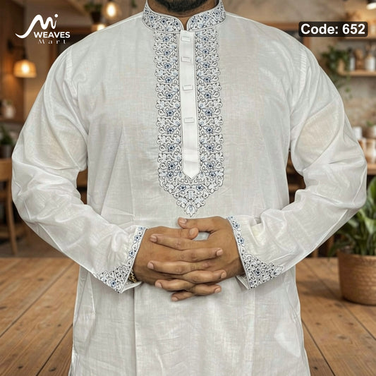 ধুতি সুতি টিস্যু সফট সিম্পল পাঞ্জাবি - 652