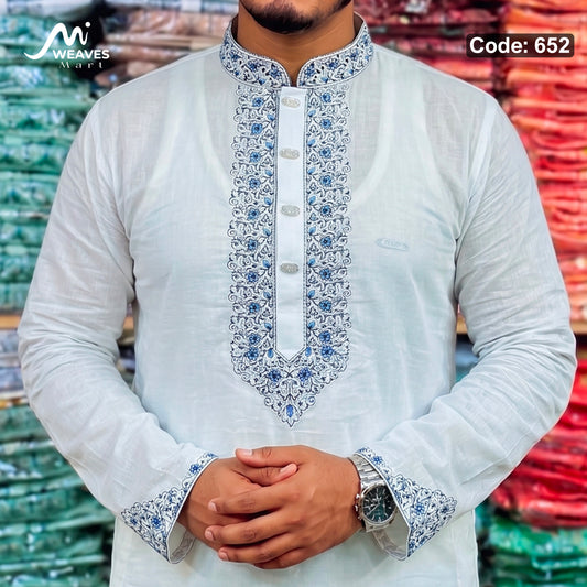 ধুতি সুতি টিস্যু সফট সিম্পল পাঞ্জাবি - 652