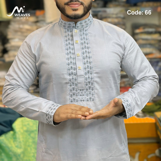 সুতি উন্নতমানের জলছাপ প্যাটান পাঞ্জাবি - 66