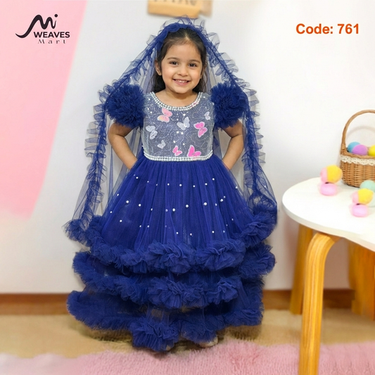 Baby Royal Blue Princess Dress - 761