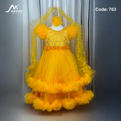 Baby Sunflower Yellow Princess Dress - 763