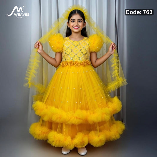 Baby Sunflower Yellow Princess Dress - 763