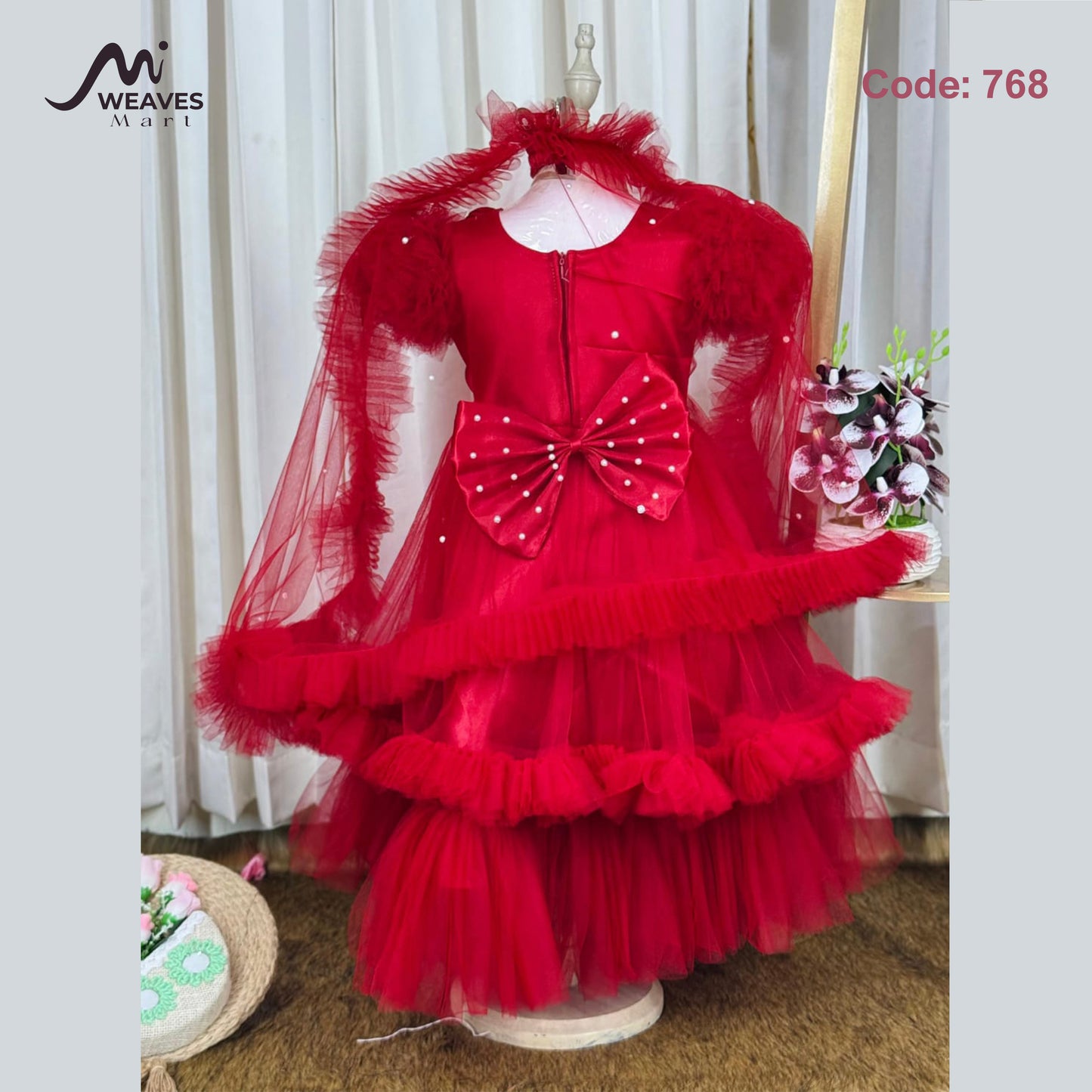 Baby Ruby Red Princess Dress - 768