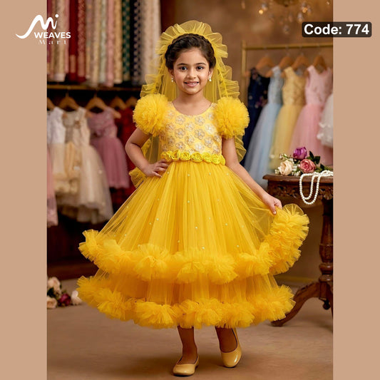Baby Sunflower Yellow Princess Dress - 774