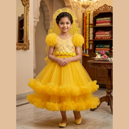 Baby Sunflower Yellow Princess Dress - 774