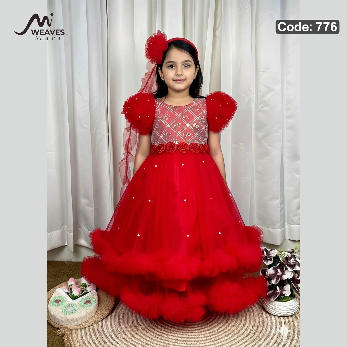 Baby Royal Red Princess Dress - 776