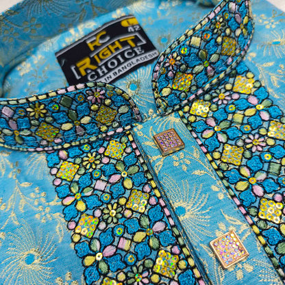 লাক্সারি কাতান কাপড়ের রাজকীয় পাঞ্জাবি - 842