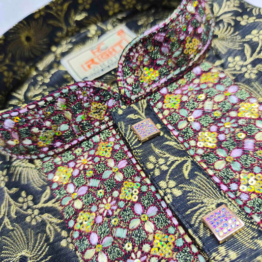 লাক্সারি কাতান কাপড়ের রাজকীয় পাঞ্জাবি - 844