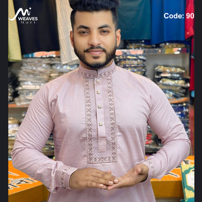 লাক্সারী প্রিমিয়াম সুতি জলছাপ পাঞ্জাবি - 90
