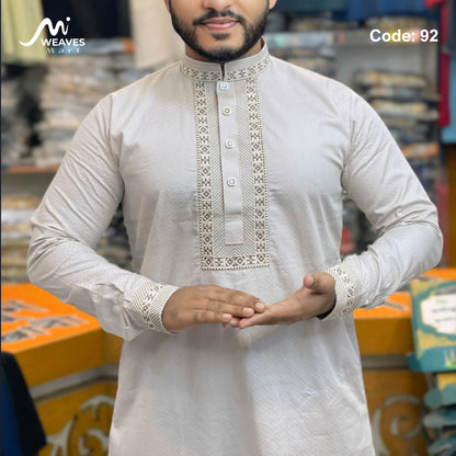 লাক্সারী প্রিমিয়াম সুতি জলছাপ পাঞ্জাবি - 92