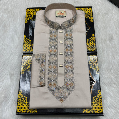 প্রিমিয়াম সাটন সুতি এমব্রডারি পাঞ্জাবি - 250