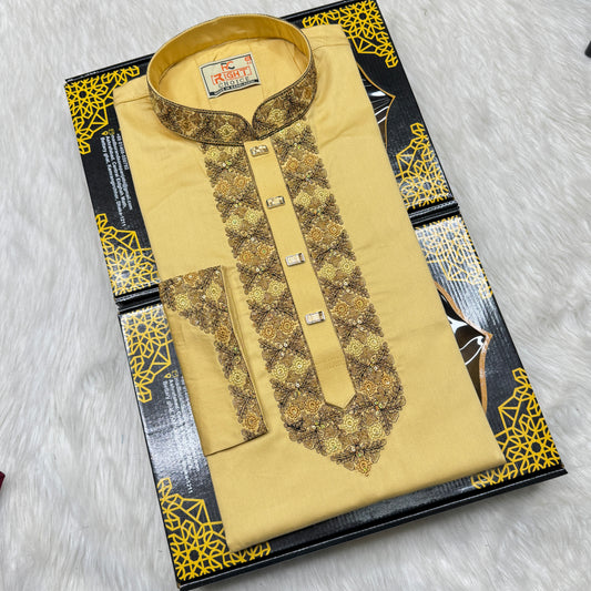 প্রিমিয়াম সাটন সুতি এমব্রডারি পাঞ্জাবি - 251