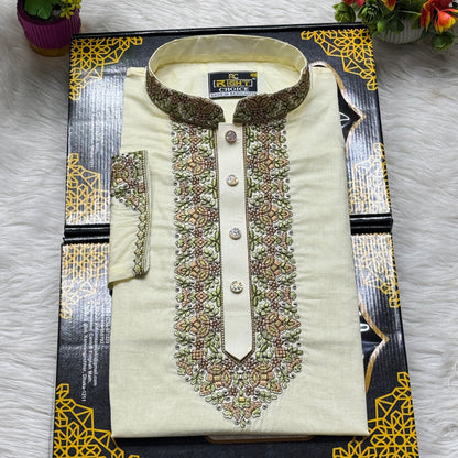 আদি ধুতি টিস্যু সুতি আরামদায়ক পাঞ্জাবি কোড - 27