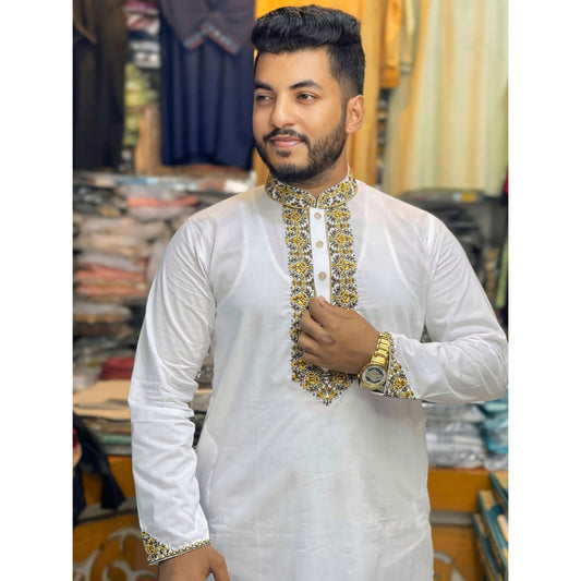 অরজিনিয়াল ধুতি সুতি টিস্যু সফট পাঞ্জাবি - 649
