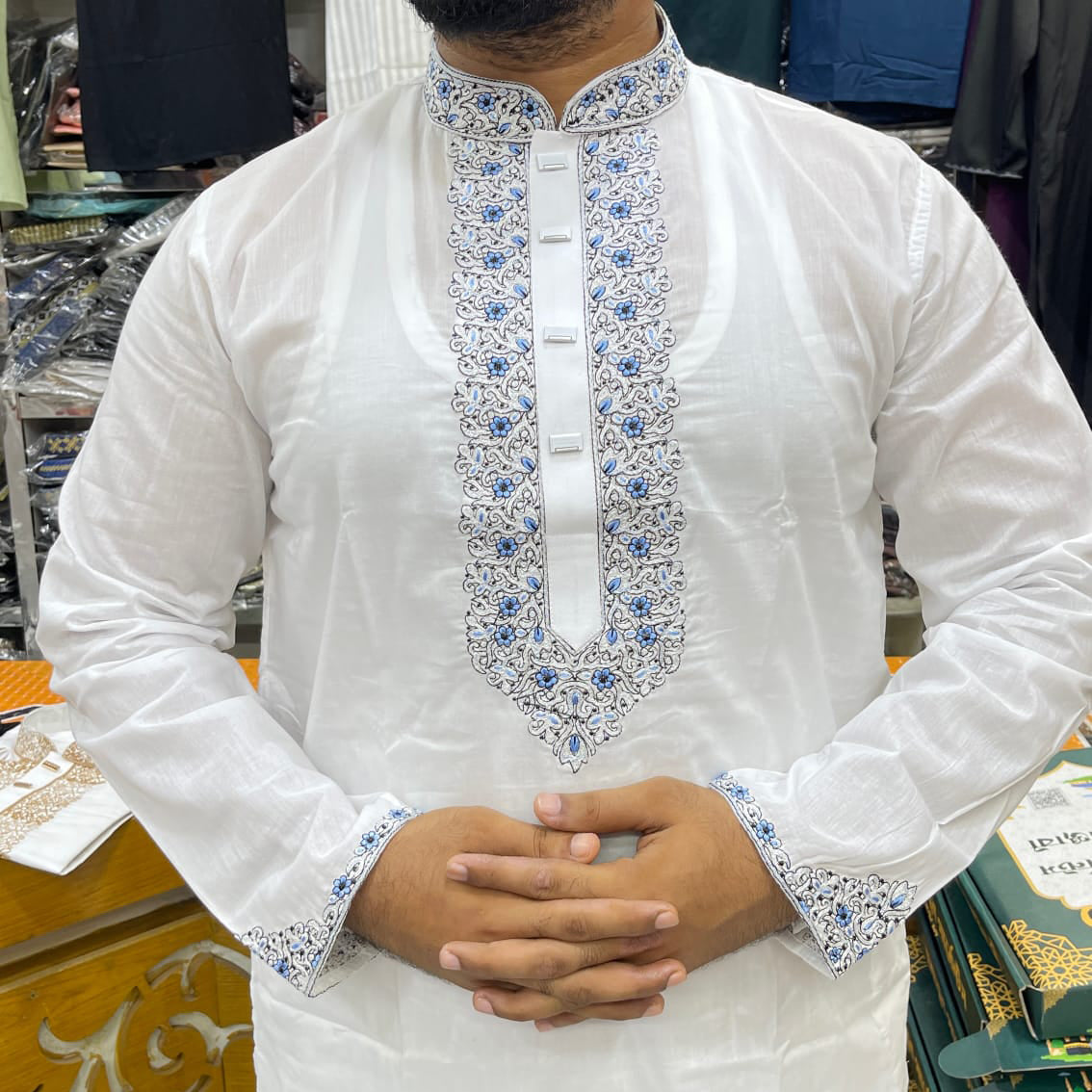 ধুতি সুতি টিস্যু সফট সিম্পল পাঞ্জাবি - 652